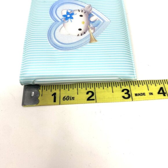 Rare Sanrio Hello Kitty Light Blue Plastic Bi-Fold Wallet Angel Heart